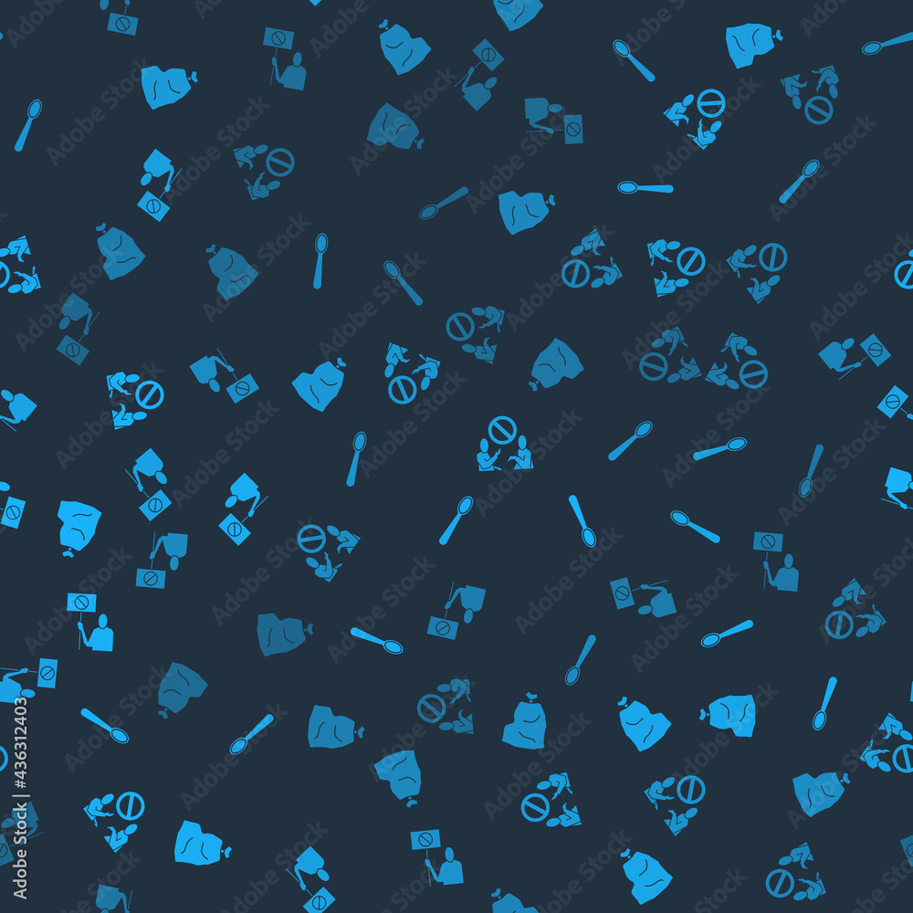 Set Garbage bag, Disposable plastic spoon, Stop pollution and Nature saving protest on seamless pattern. Vector Set Garbage bag, Disposable plastic spoon, Stop pollution and Nature saving protest on seamless pattern. Vector