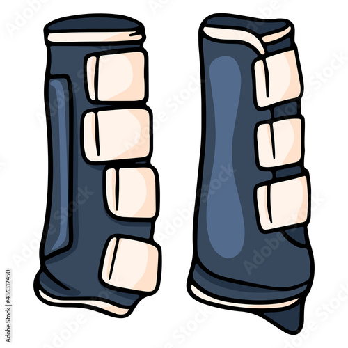 Horse harness horse safety shoes vector illustration in cartoon style