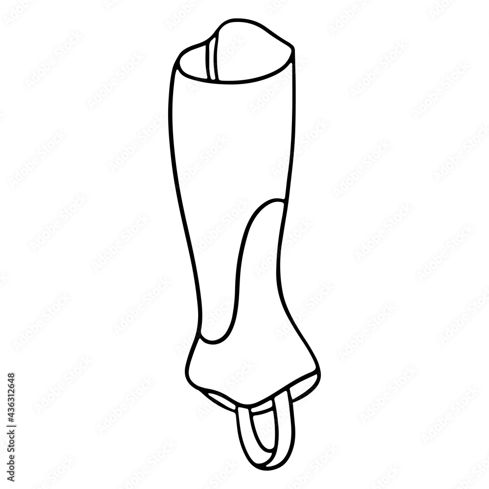 Outfit of the rider protection of the legs of a jaquey leggings vector illustration in line style for a coloring book Outfit of the rider protection of the legs of a jaquey leggings vector illustration in line style for a coloring book
