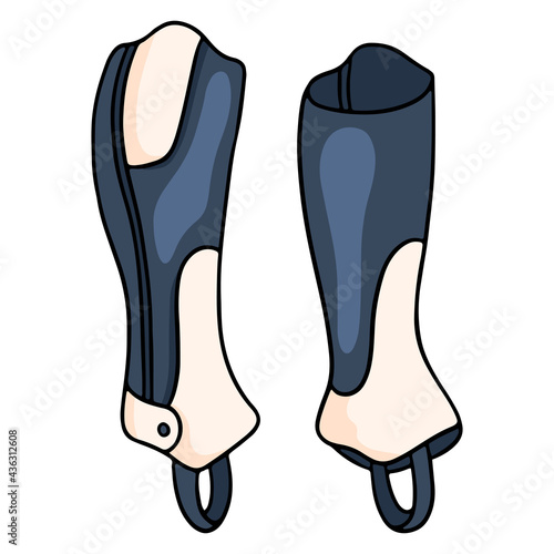 Outfit of the rider protection of the legs of the jaquey leggings vector illustration in cartoon style
