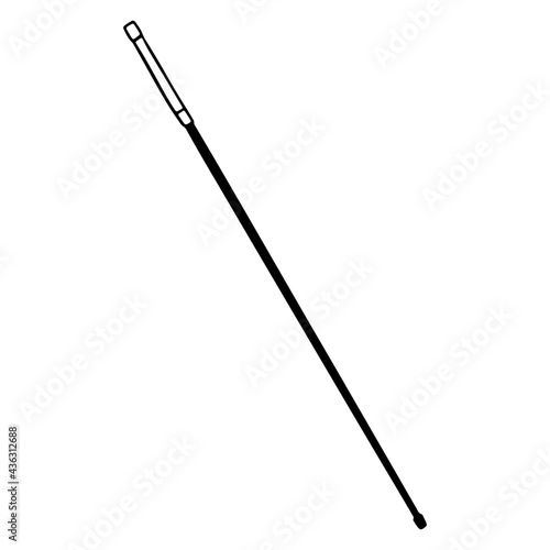 Outfit rider whip to control a horse rider illustration in line style