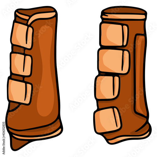 Horse harness horse safety shoes vector illustration in cartoon style