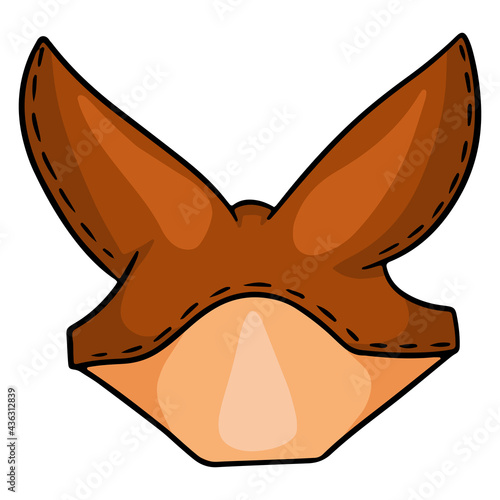 Horse harness headdress on the ears for a horse vector illustration in cartoon style