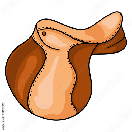 Horse harness horse saddle vector illustration in cartoon style