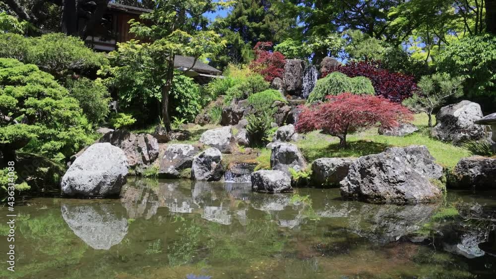 Sunny view of the Japanese garden in Golden Gate Park Sunny view of the Japanese garden in Golden Gate Park