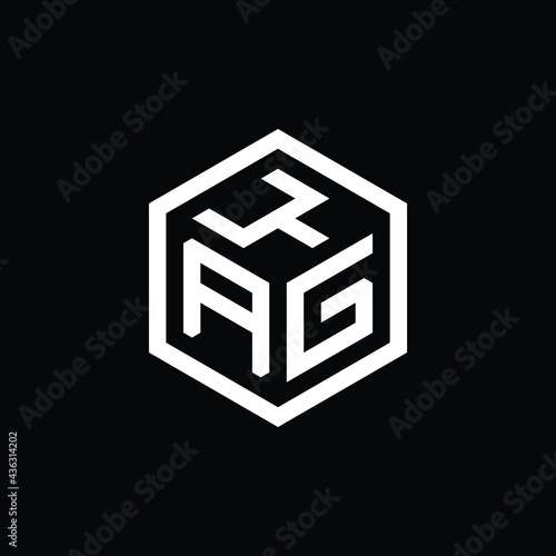 AGY letter logo design. AGY letter in polygon shape. YAG Creative three letter logo. YAG Logo with three letters. AYG polygon logo. AYG letter vector design logo. photo