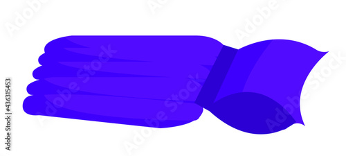 Blue inflatable mattress for swimming. Summer item. Vector Stock Illustration.