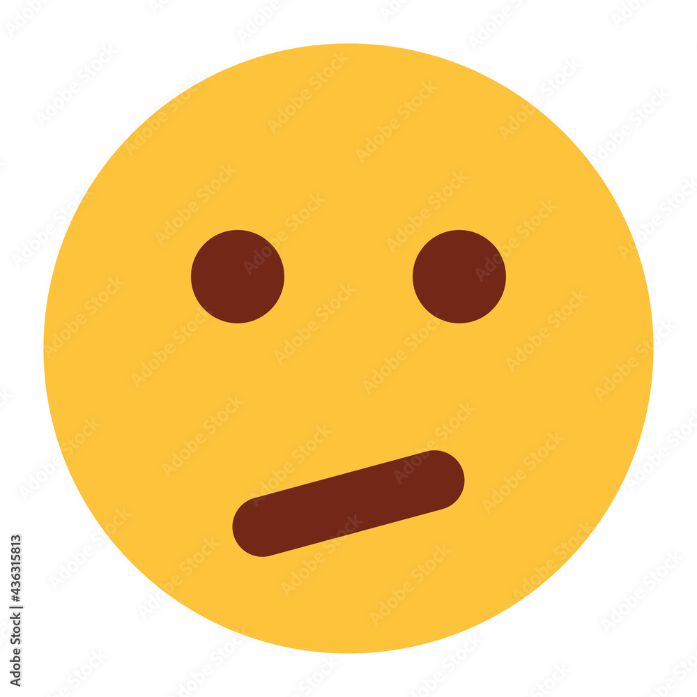 Fototapeta premium Flat color style emoji boring.