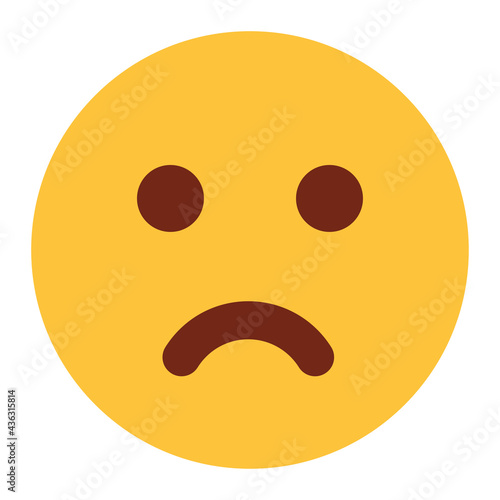 Flat color style emoji sad.