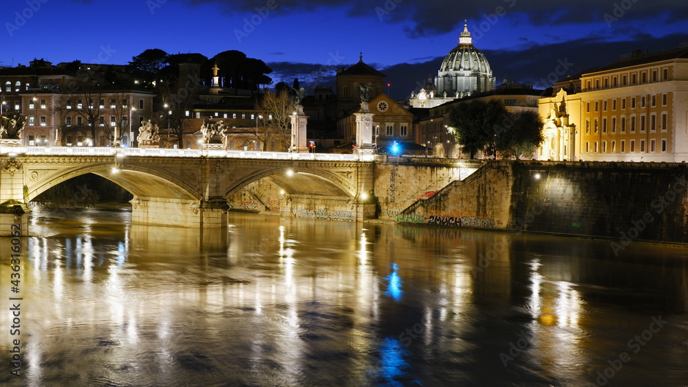 Saint Angelo castle in Rome by night.