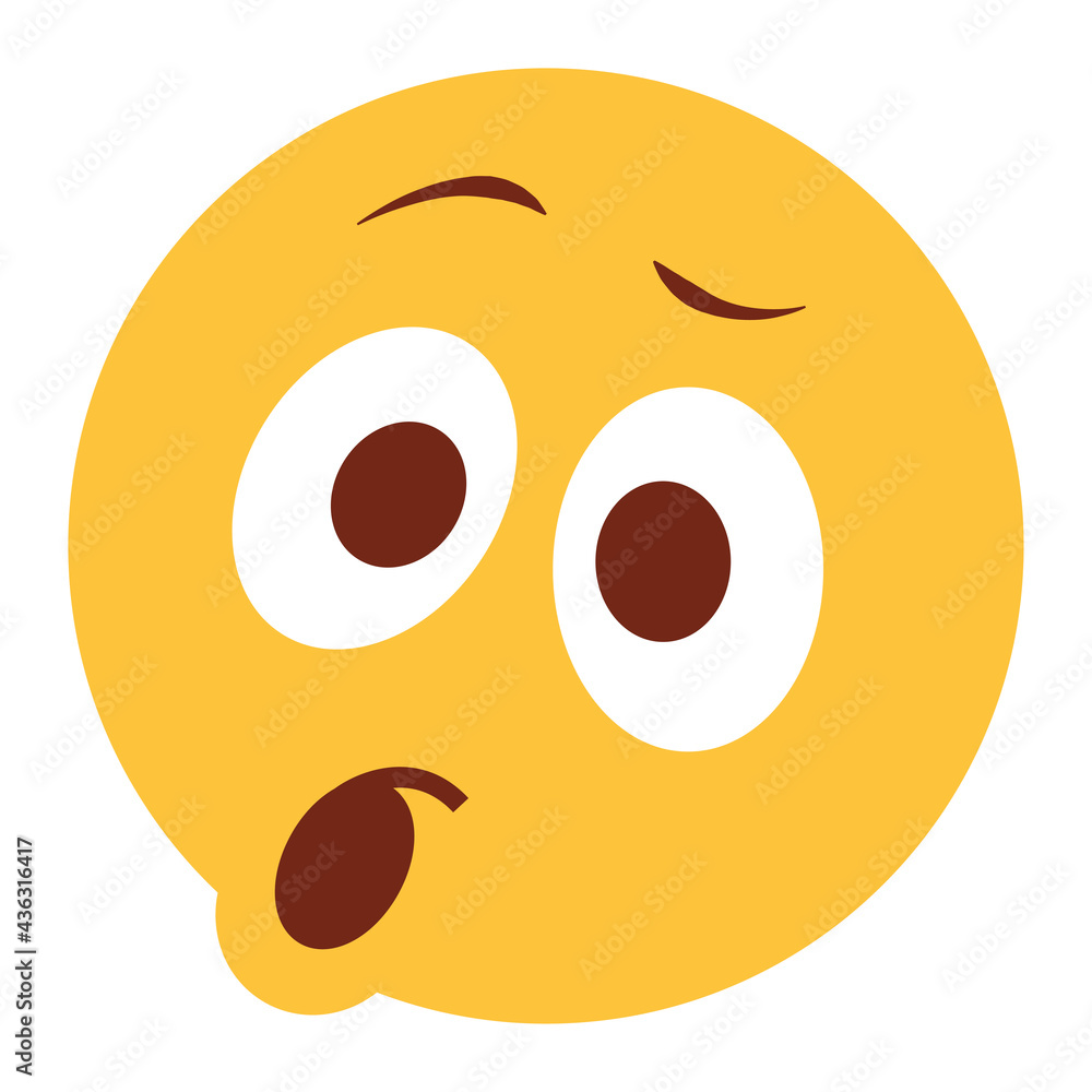 Fototapeta premium Flat color style emoji shock.