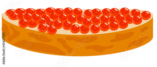 red caviar on bread