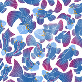 Fish pattern watercolor digital illustration