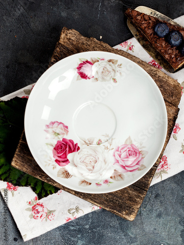 white plate on table