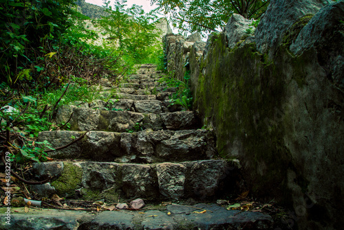 ancient stone steps in Kotor 