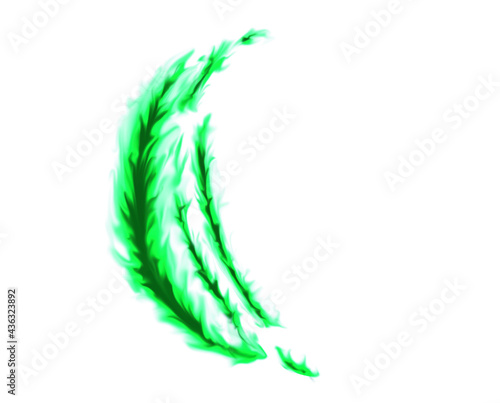 Dark green flame slashing effect