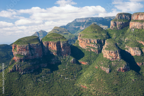 Three Rondavels, three round mountain tops with slightly pointed tops at Blyde River Canyon, Mpumalanga, South Africa photo
