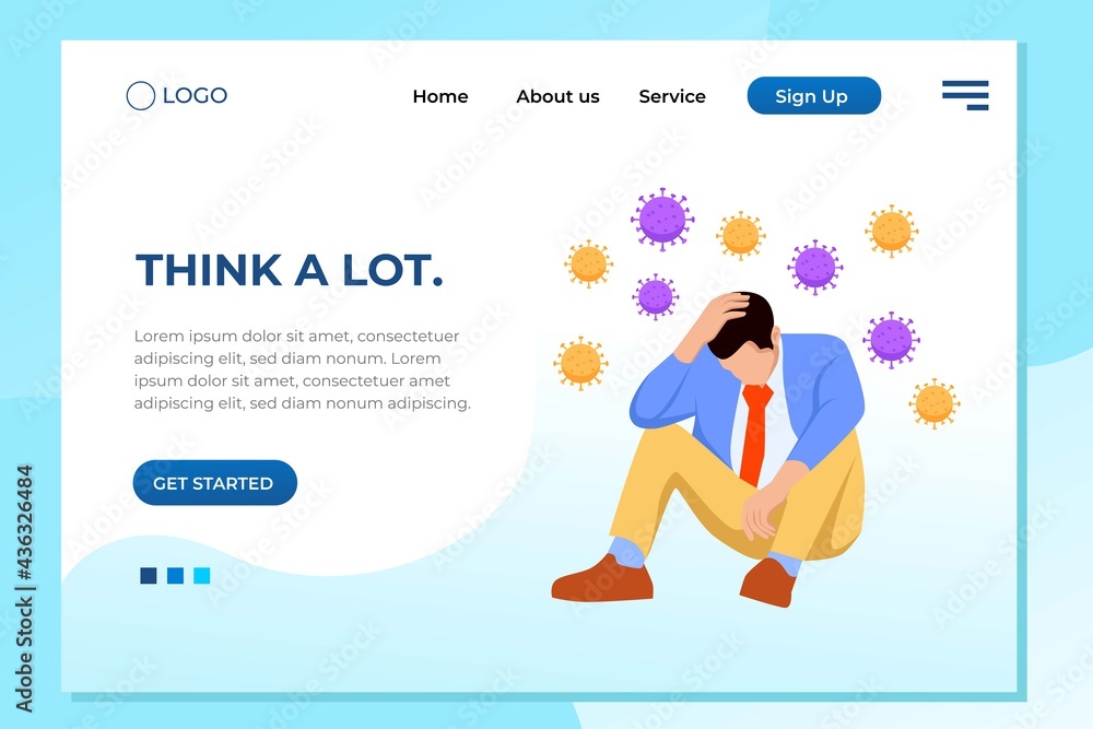 Unique Modern flat design concept of Depression for website and mobile website. Landing page template. Easy to edit and customize. Vector illustration