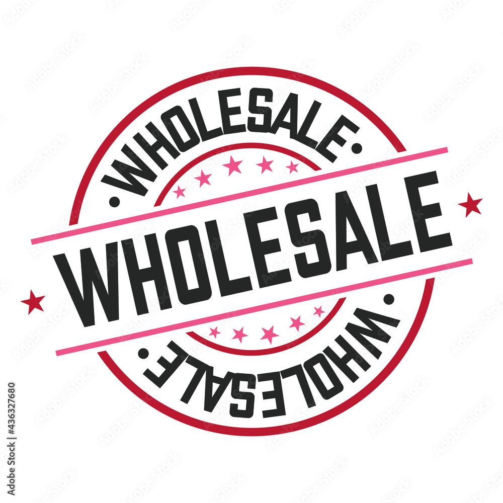Stamp Whole Sale . Round Vector Postmark Retro Style Design Icon. Vintage Style Old Grunge Badge.