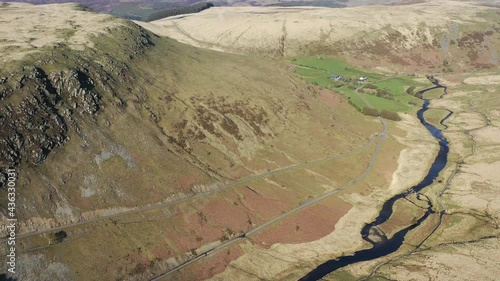 Elan valley reservoirs and dams in spring time in the welsh countryside photo