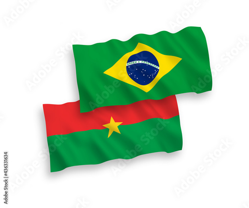Flags of Brazil and Burkina Faso on a white background