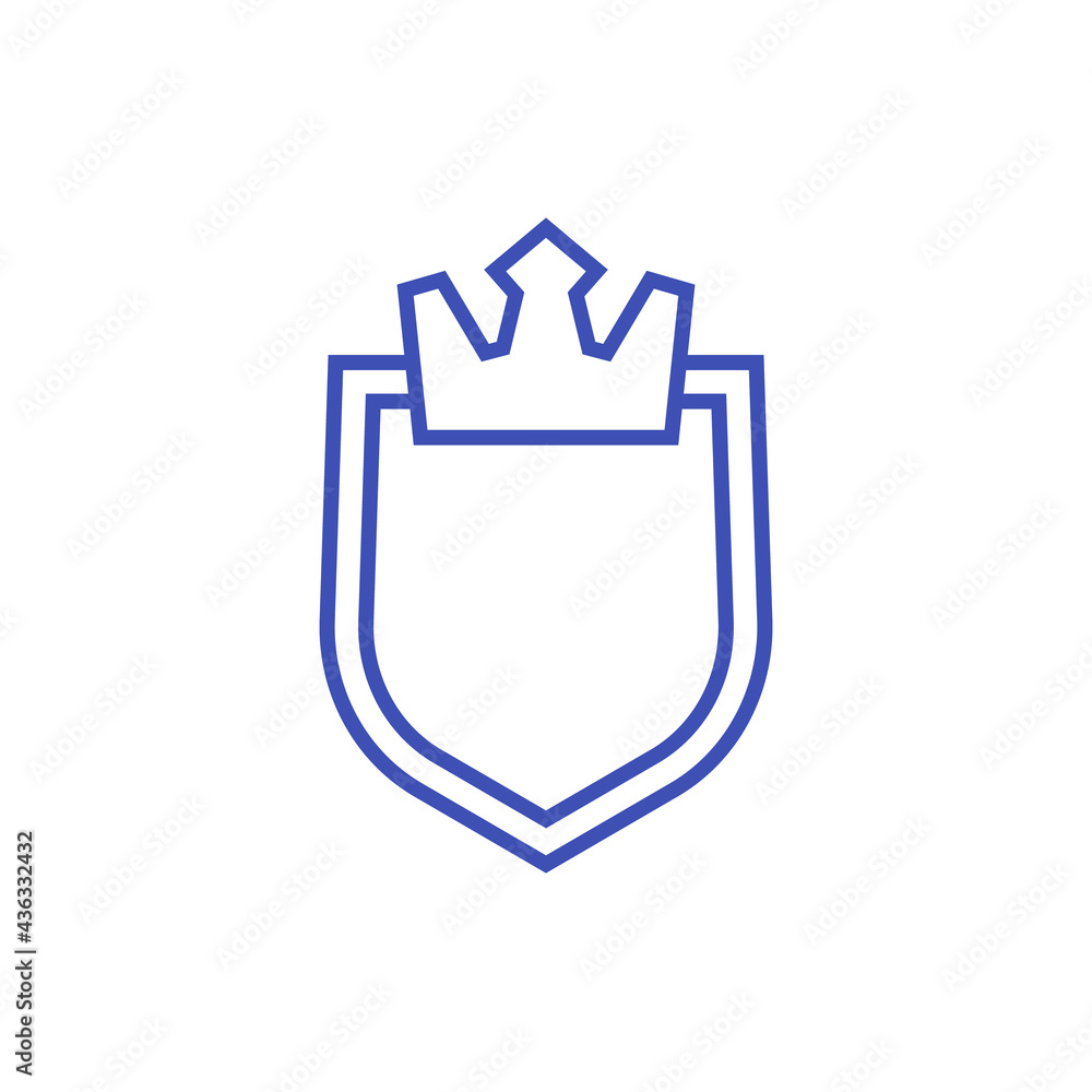 shield and crown logo template, vector