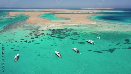 Yachts and Tawila island, Red sea, Egypt