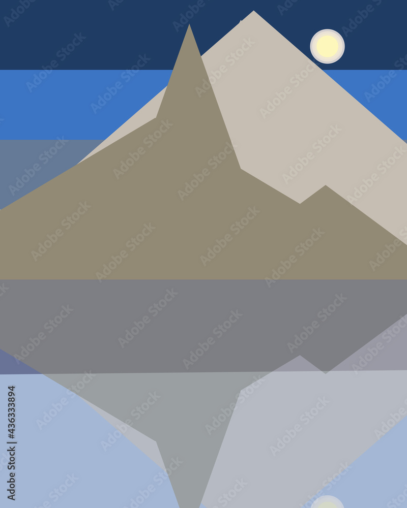 Geometric landscape generative art poster illustration Geometric landscape generative art poster illustration