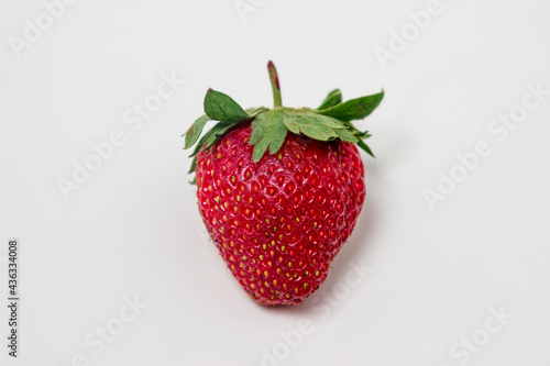 Strawberries on a white background. Fresh ripe strawberries. Healthy diet.