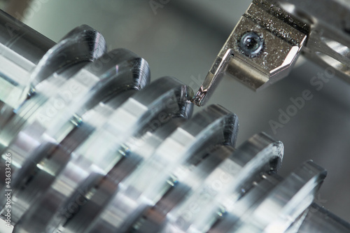 Billede på lærred turning grooving operation on cnc machine