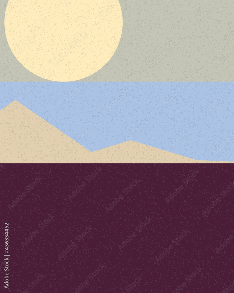 Fototapeta premium Geometric landscape generative art poster illustration