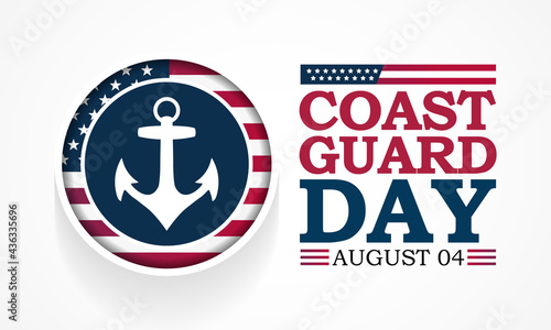 Fotografie, Obraz Vector illustration on the theme of United States Coast guard day, observed every year on August 4th