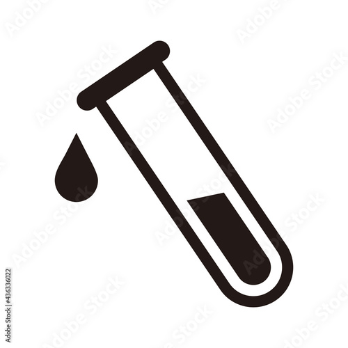 Test tube with drop. medical and chemical icon. Vector illustration.