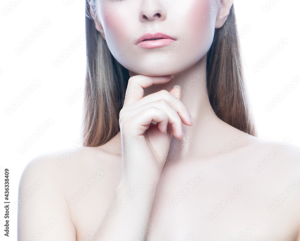 Fototapeta premium Lips. Woman face cosmetic concept healthy beauty skin