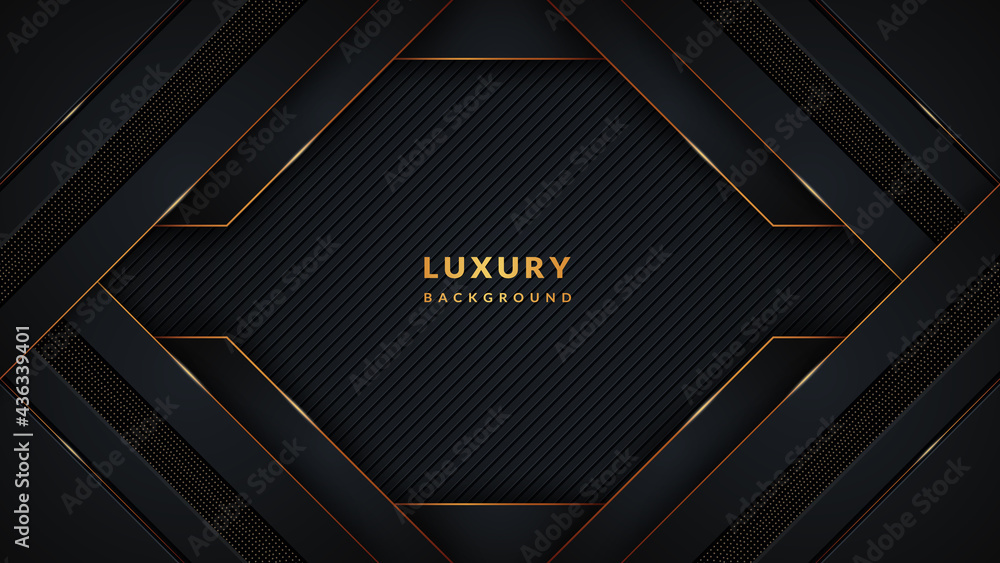 custom made wallpaper toronto digitalLuxury abstract background with modern black shapes and golden shine shapes, lines, and dots.  Modern template elegant design with vector layers and dark shadow.