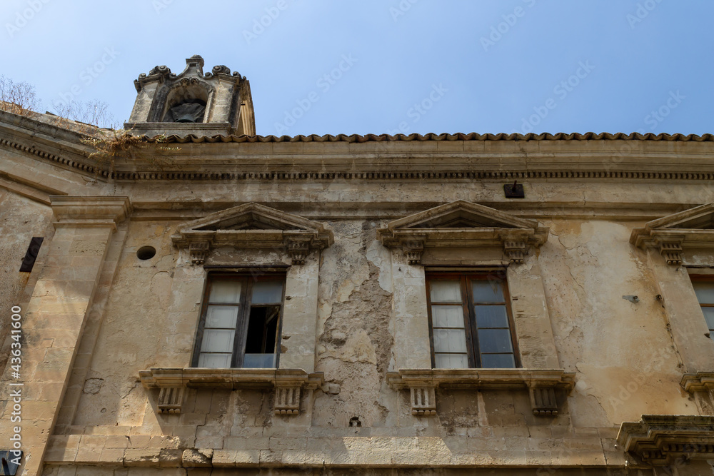 Traditional facades in Sicily, Italy