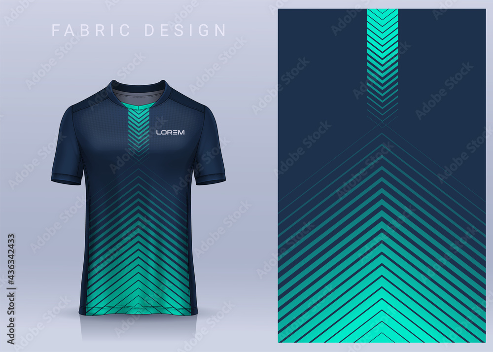 Fototapeta premium Fabric textile design for Sport t-shirt, Soccer jersey mockup for football club. uniform front view.