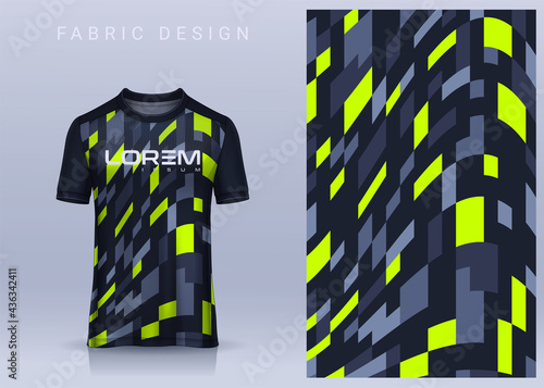 Fabric textile design for Sport t-shirt, Soccer jersey mockup for football club. uniform front view.