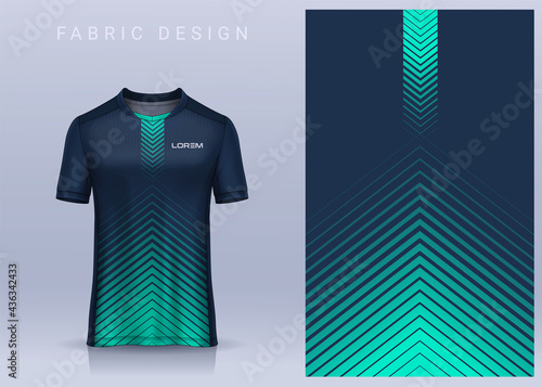 Fabric textile design for Sport t-shirt, Soccer jersey mockup for football club. uniform front view.