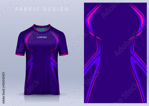 Fabric textile design for Sport t-shirt, Soccer jersey mockup for football club. uniform front view.