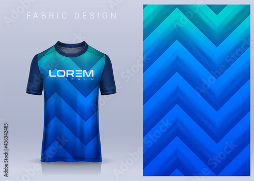 Fabric textile design for Sport t-shirt, Soccer jersey mockup for football club. uniform front view.