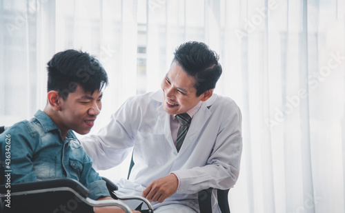 Doctors recommend caring for physically disabled patients, encouraging hands placed on shoulders, for wheelchair patients to be admitted to the hospital to check for physical abnormalities and guideli