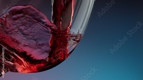 Glass of red wine on neon colors background, closeup © Jag_cz