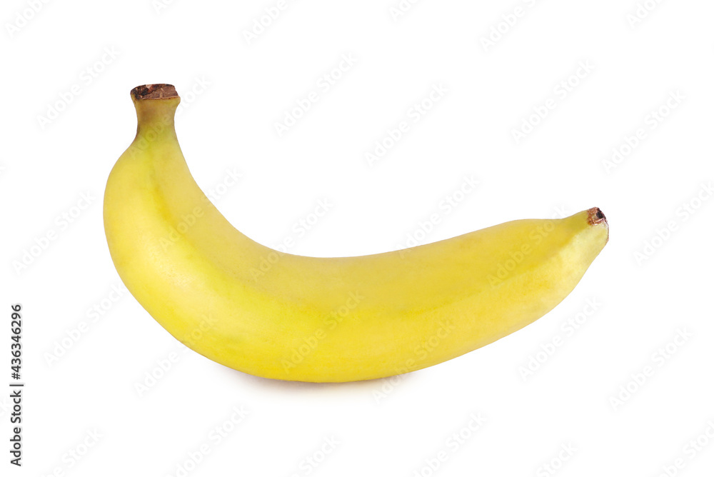 Banana. single ripe banana isolated on white background.