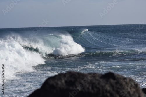 the waves of the sea demonstrate their power