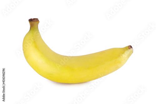 Banana. single ripe banana isolated on white background.