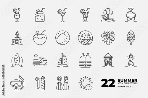 Summer Color Outline Icon