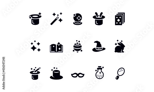 Vector set of magic icons