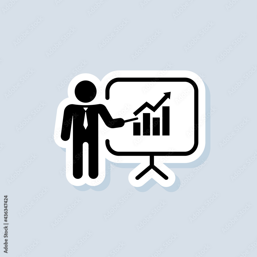 Training, presentation sticker. Business Presentation Icons. Contains the Presenter. Teacher icon. Practice. Vector on isolated background. EPS 10 Training, presentation sticker. Business Presentation Icons. Contains the Presenter. Teacher icon. Practice. Vector on isolated background. EPS 10