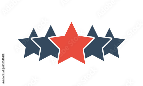 5 stars vector icon, customer product rating or feedback